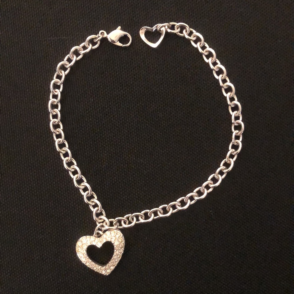 ‼️SOLD‼️ SWAROVSKI chain link bracelet with open heart surrounded by crystals. - Picture 1 of 7